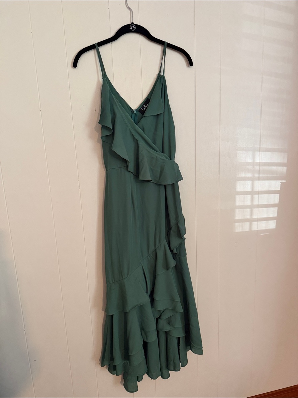 Lulu's Forest Green Ruffle High-Low Midi Dress